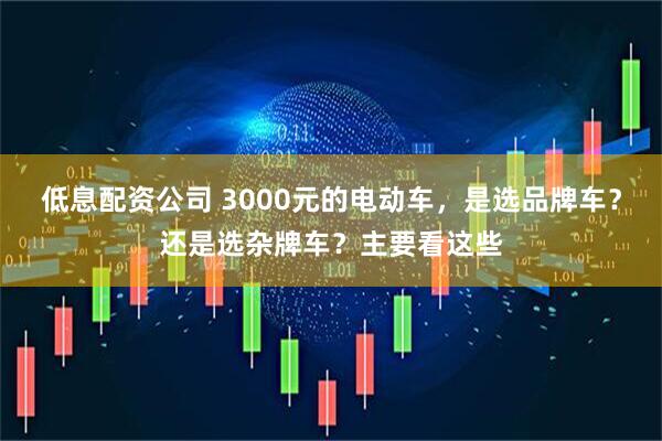 低息配资公司 3000元的电动车，是选品牌车？还是选杂牌车？主要看这些